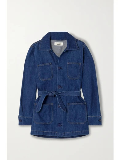 Reformation - Dylan Belted Organic Denim Jacket - Indigo | NET-A-PORTER (US)