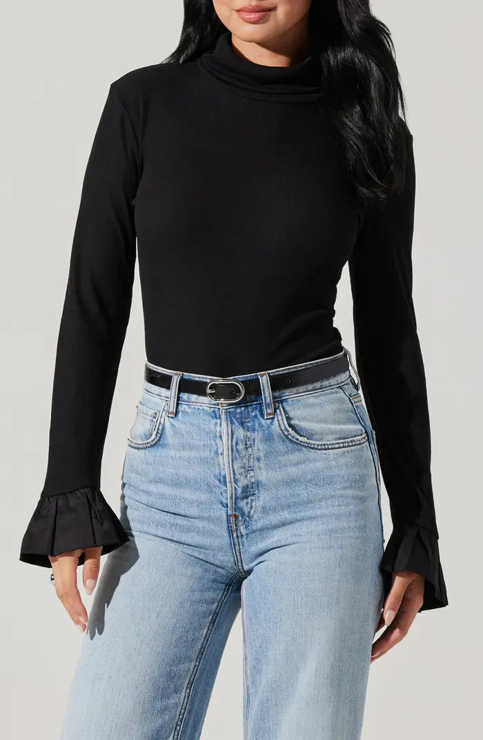 Flare Sleeve Turtleneck Top | Nordstrom