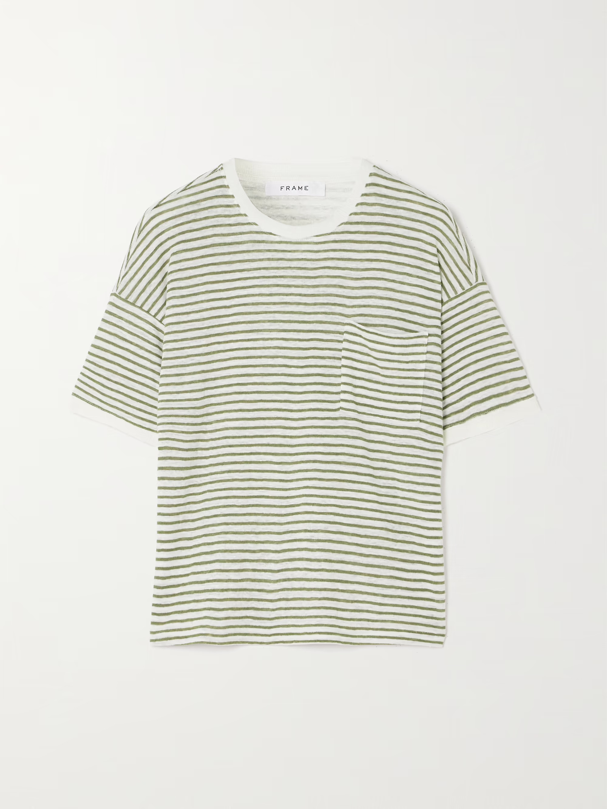 + NET SUSTAIN striped organic linen-jersey T-shirt | NET-A-PORTER (US)