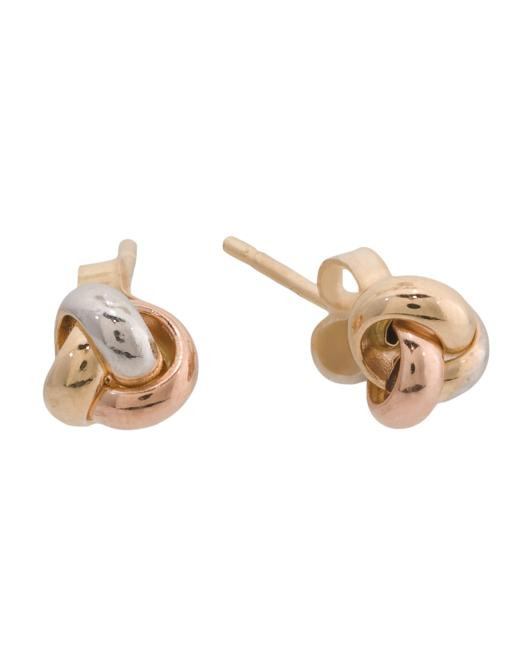 Made In Italy 14kt Gold Tricolor Knot Earrings | TJ Maxx