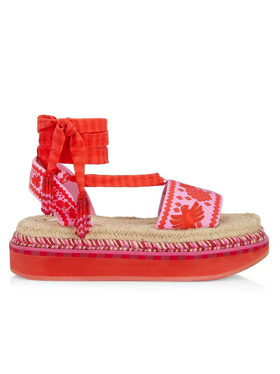 Red Jungle Scarf Platform Espadrille Sandals | Saks Fifth Avenue