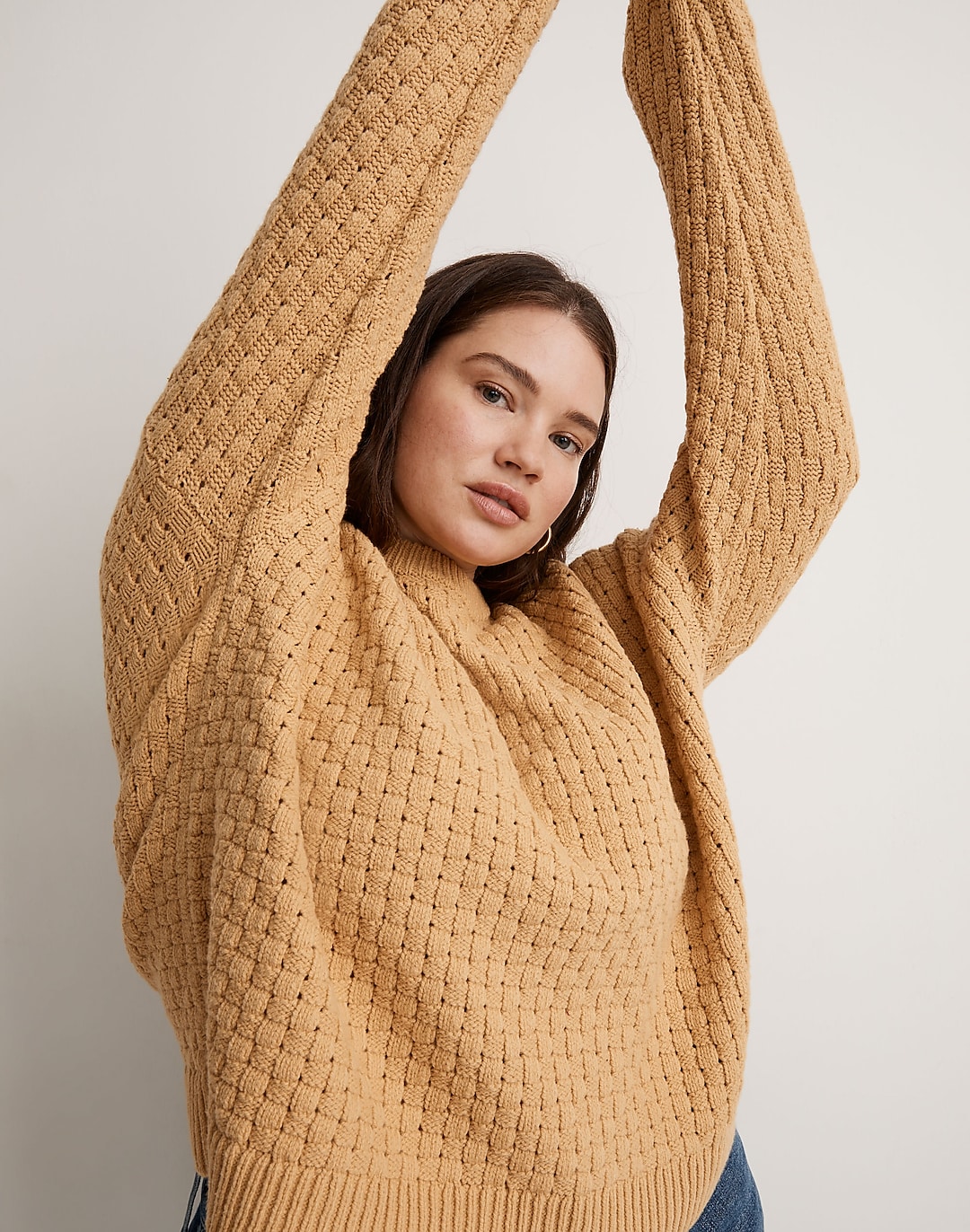 Plus Basketweave-Stitch Sweater | Madewell