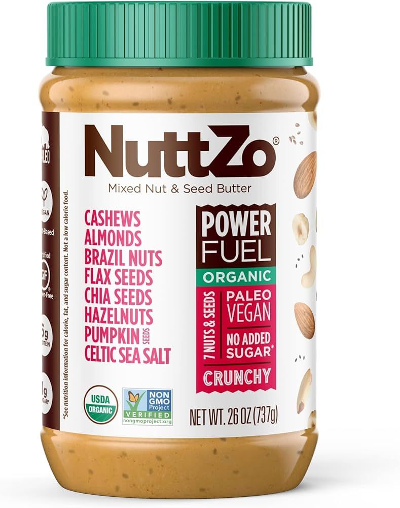 Organic Power Fuel Crunchy Nut Butter by NuttZo | 7 Nuts & Seeds Blend, Paleo, Non-GMO, Gluten-Fr... | Amazon (US)