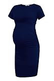 Smallshow Women's Short Sleeve Maternity Dress Ruched Pregnancy Clothes | Amazon (US)