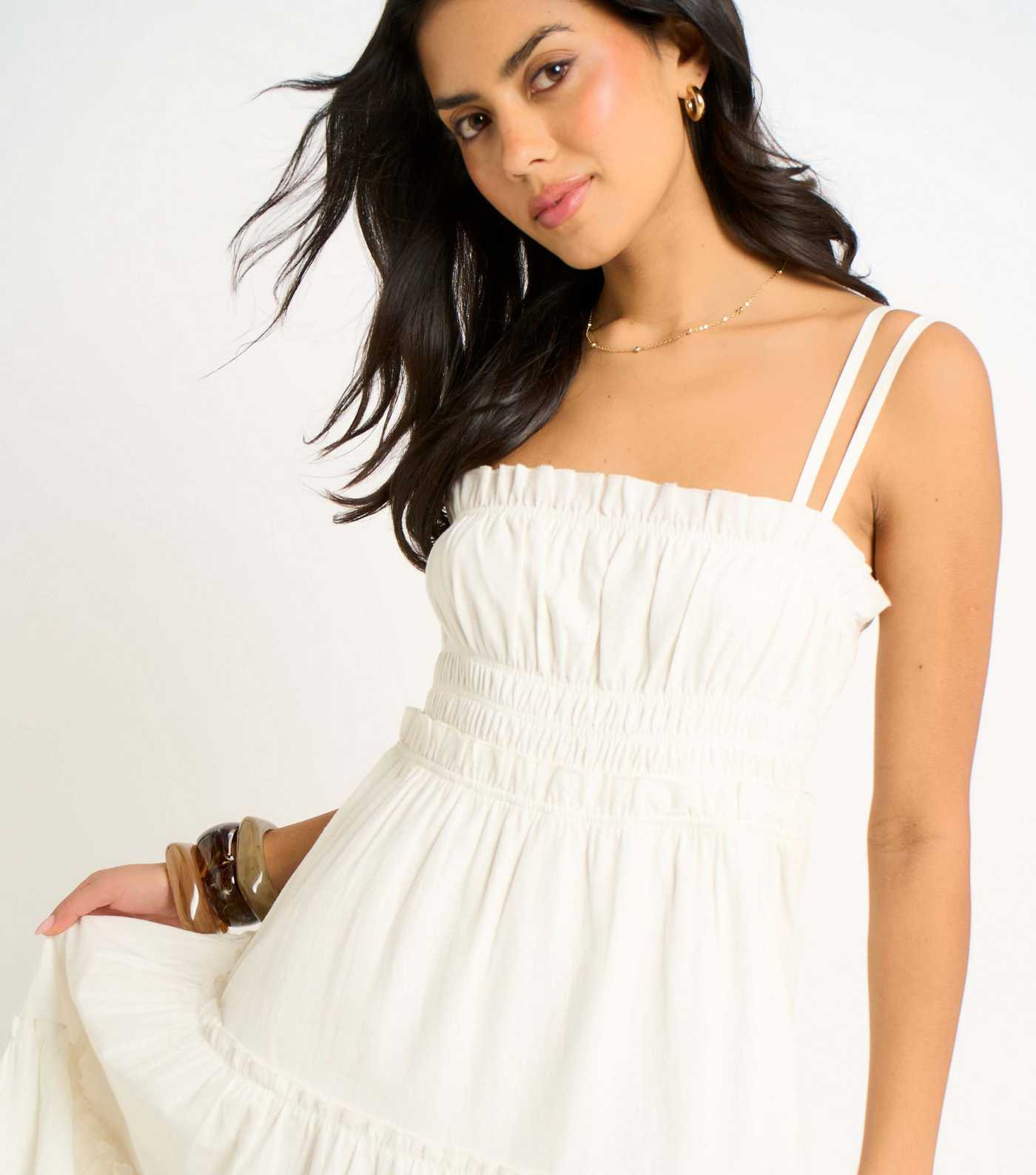 Gini London White Double Strap Flared Maxi Dress | New Look | New Look (UK)