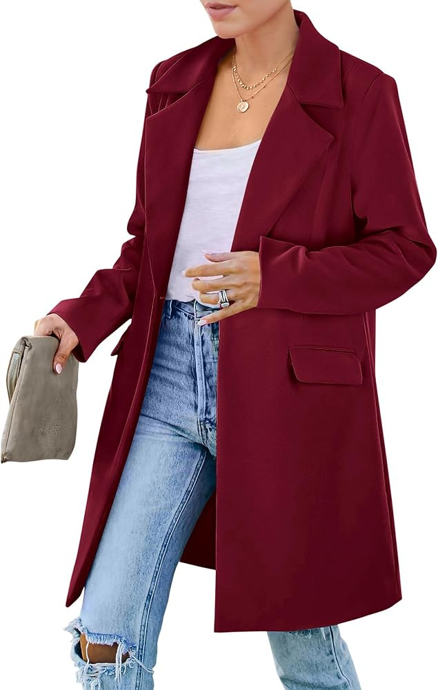 PRETTYGARDEN Women's Business Casual Long Blazer Jackets | Amazon (US)