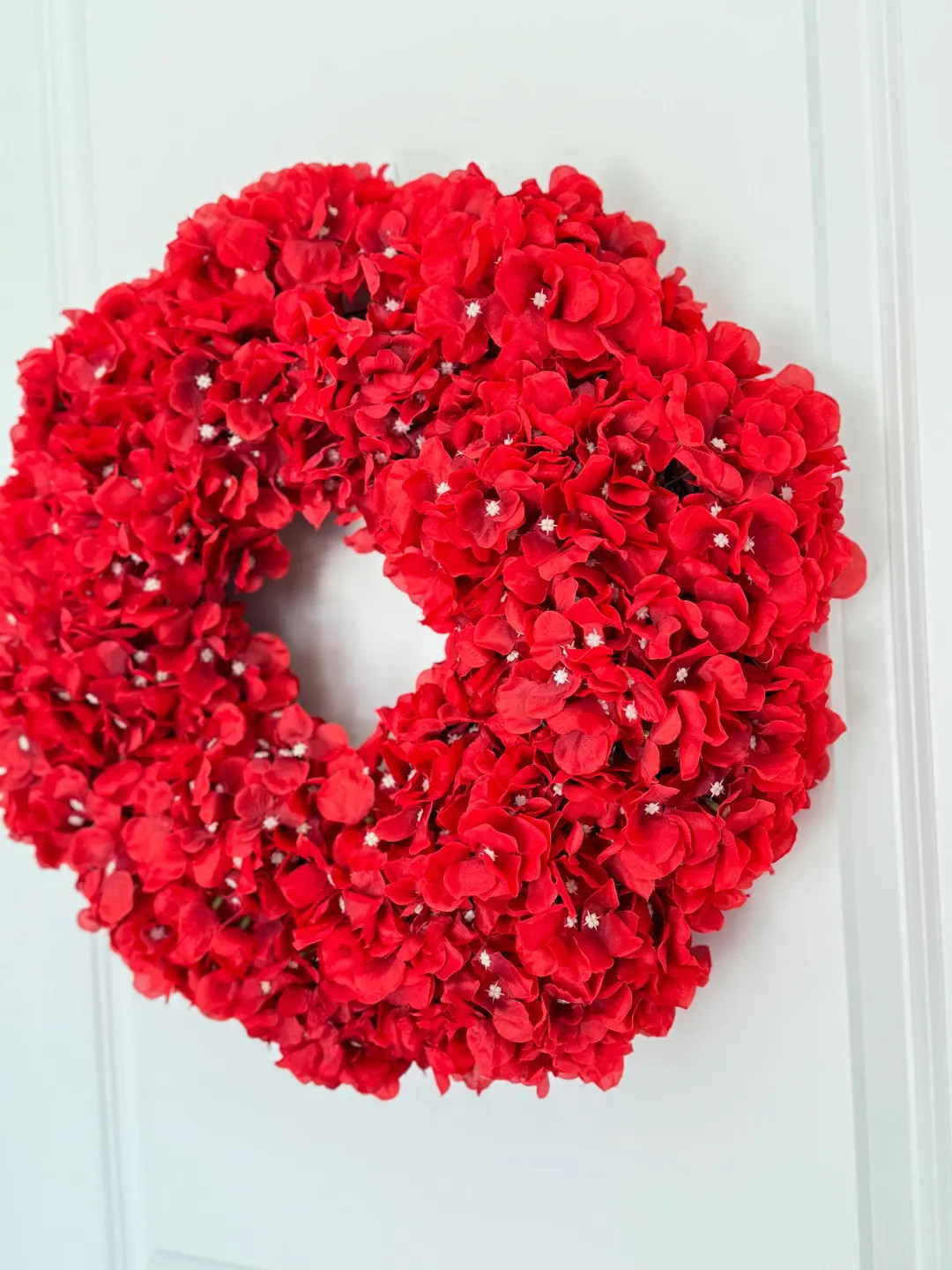 One of a Kind Red Hydrangea Wreath - Front Door Wreath - Year-round Decor - Farmhouse Wreath - Ho... | Etsy (US)