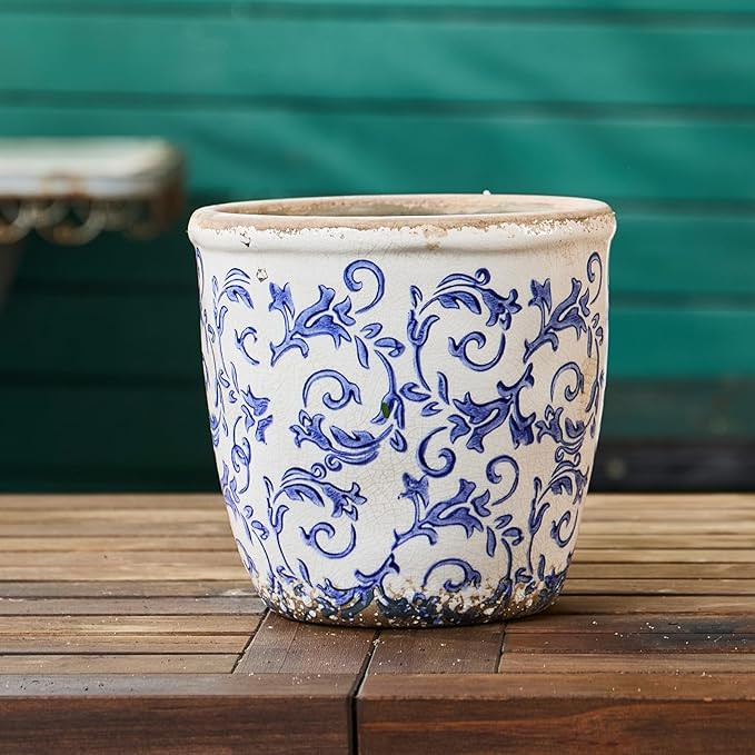 Teweiqi Vintage Ceramic Planter Without Drainage Hole, 6.5 Inch - Indoor/Outdoor Flower Pot for O... | Amazon (US)
