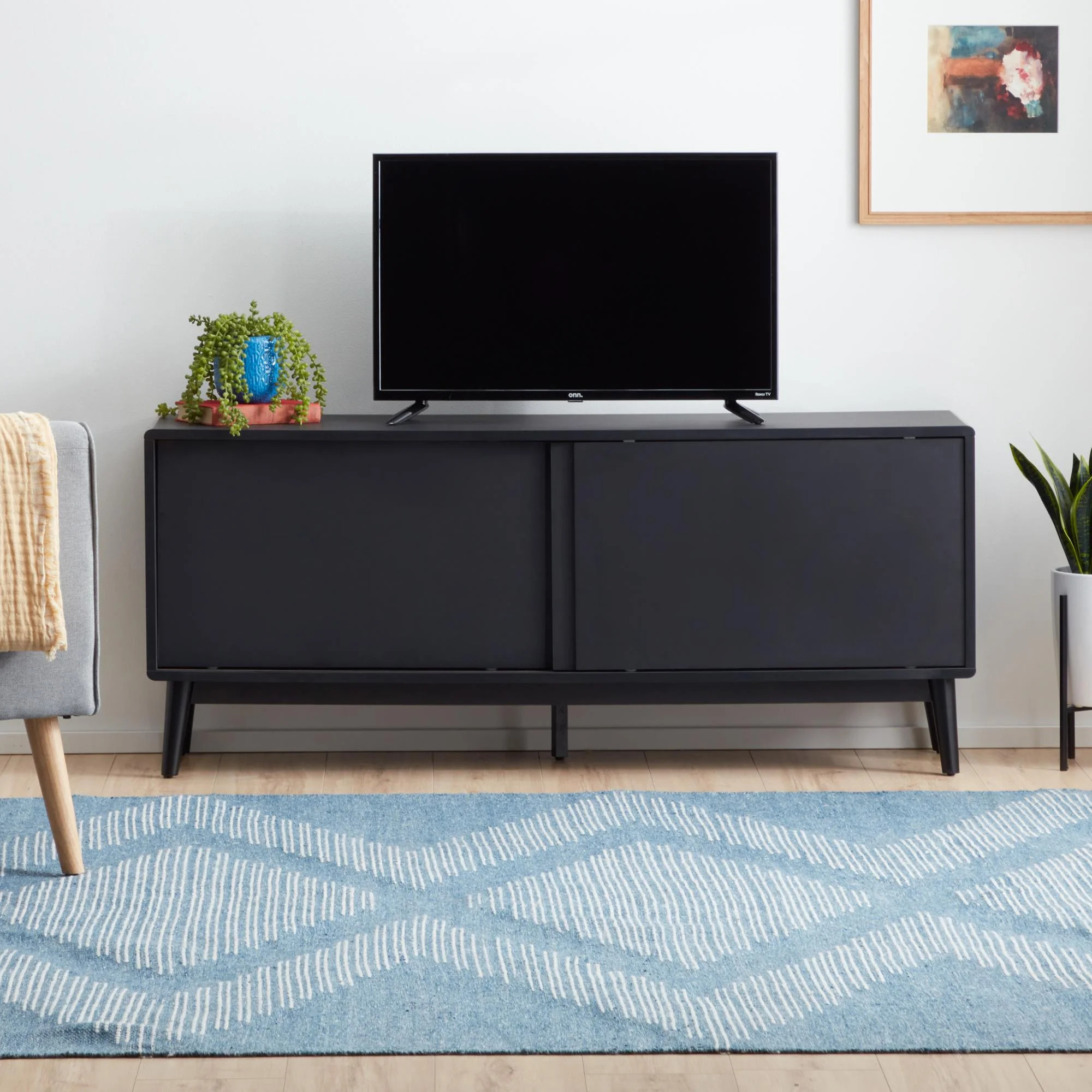 Gap Home Mid-Century Wood TV Stand, Black | Walmart (US)
