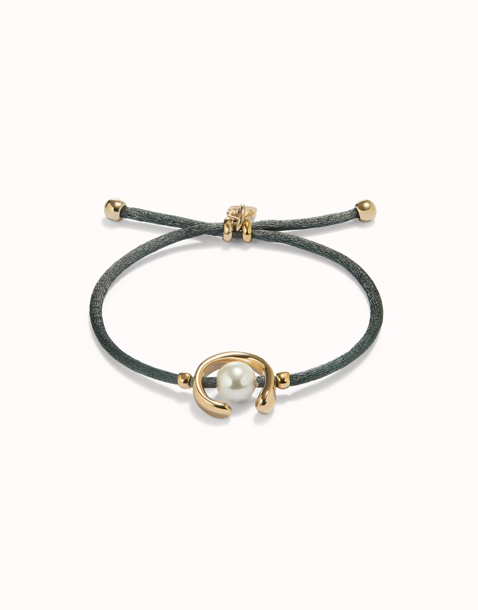 Black cord bracelet with a pearl | UNOde50