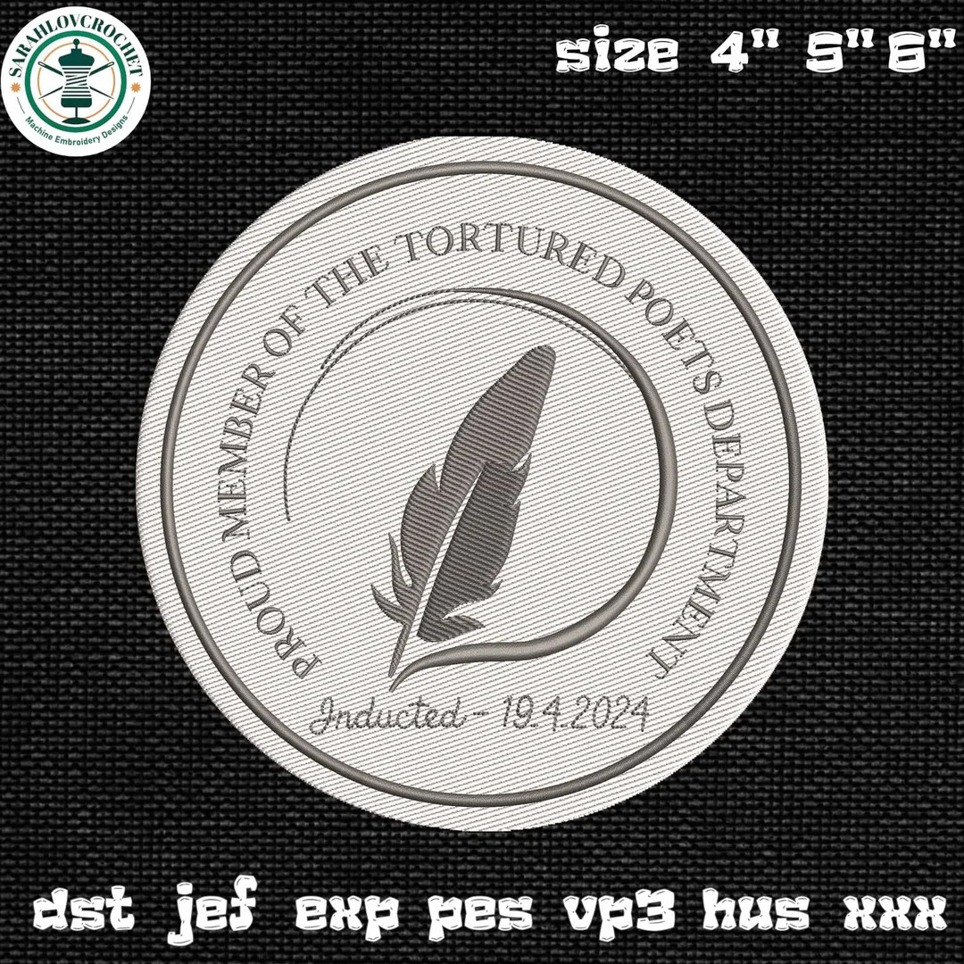 April 19 2024 Album Embroidery Design, TS Album Embroidery Design, Proud Member of the Tortured P... | Etsy (US)