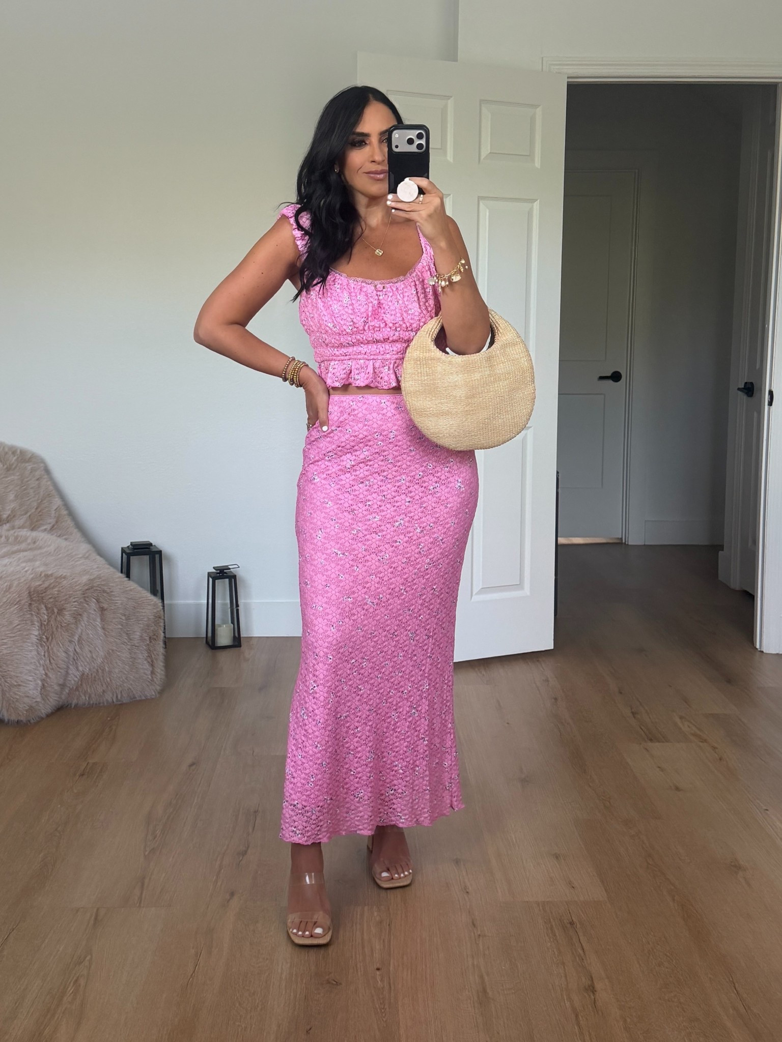 No Boundaries Printed Ruffle Tank and Skirt wearing size medium. 