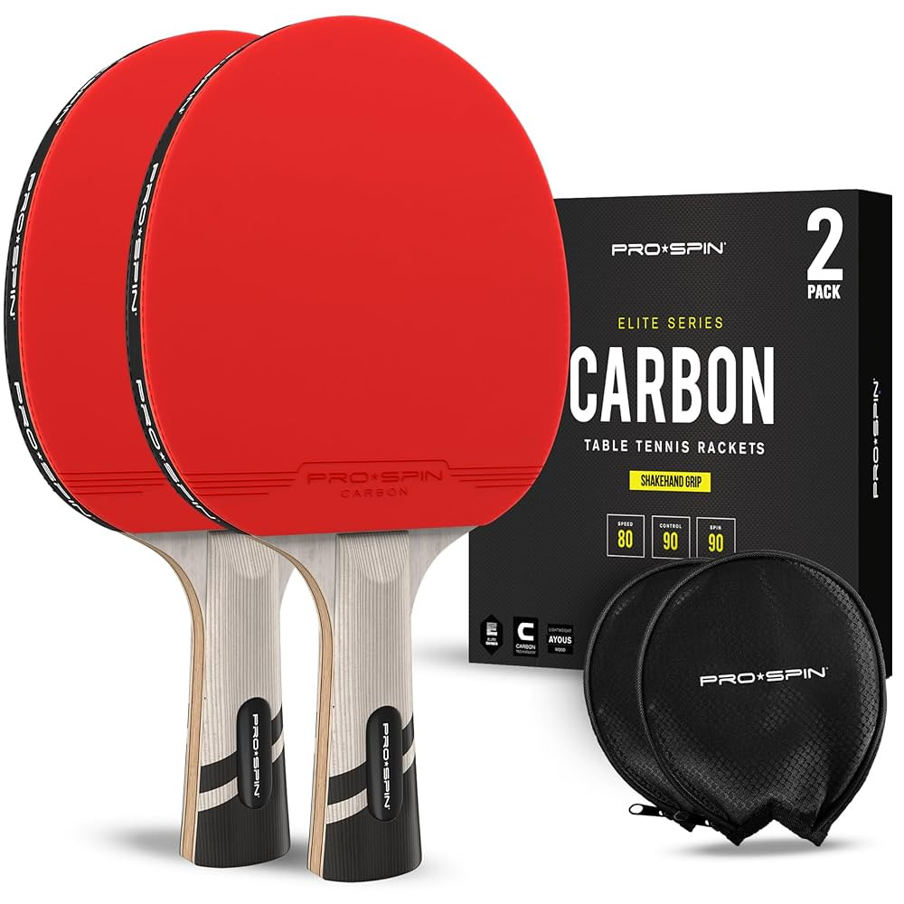 PRO SPIN Ping Pong Paddles - Professional Level Table Tennis Rackets with Carbon Fiber for Superi... | Amazon (US)