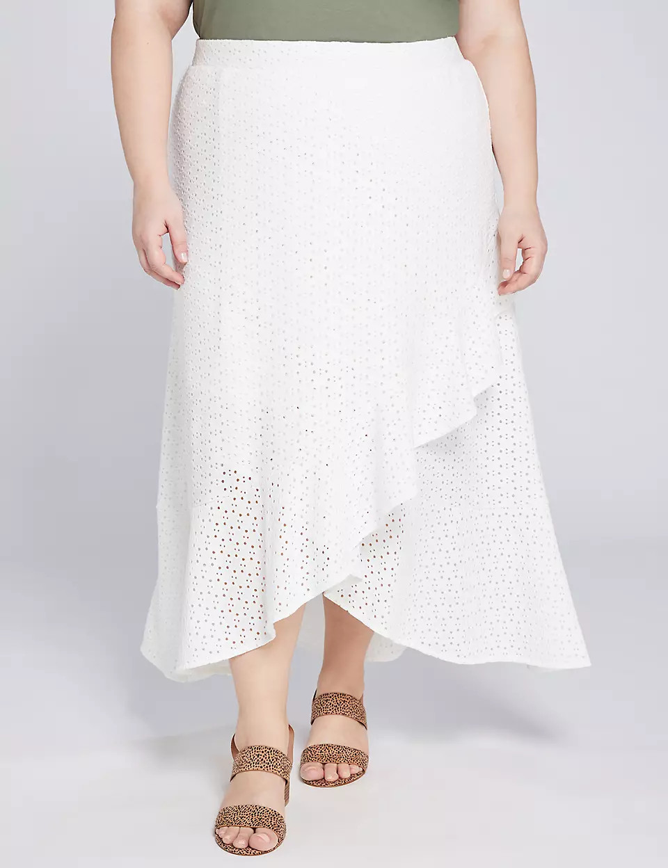 Eyelet Crossover Skirt | Lane Bryant (US)