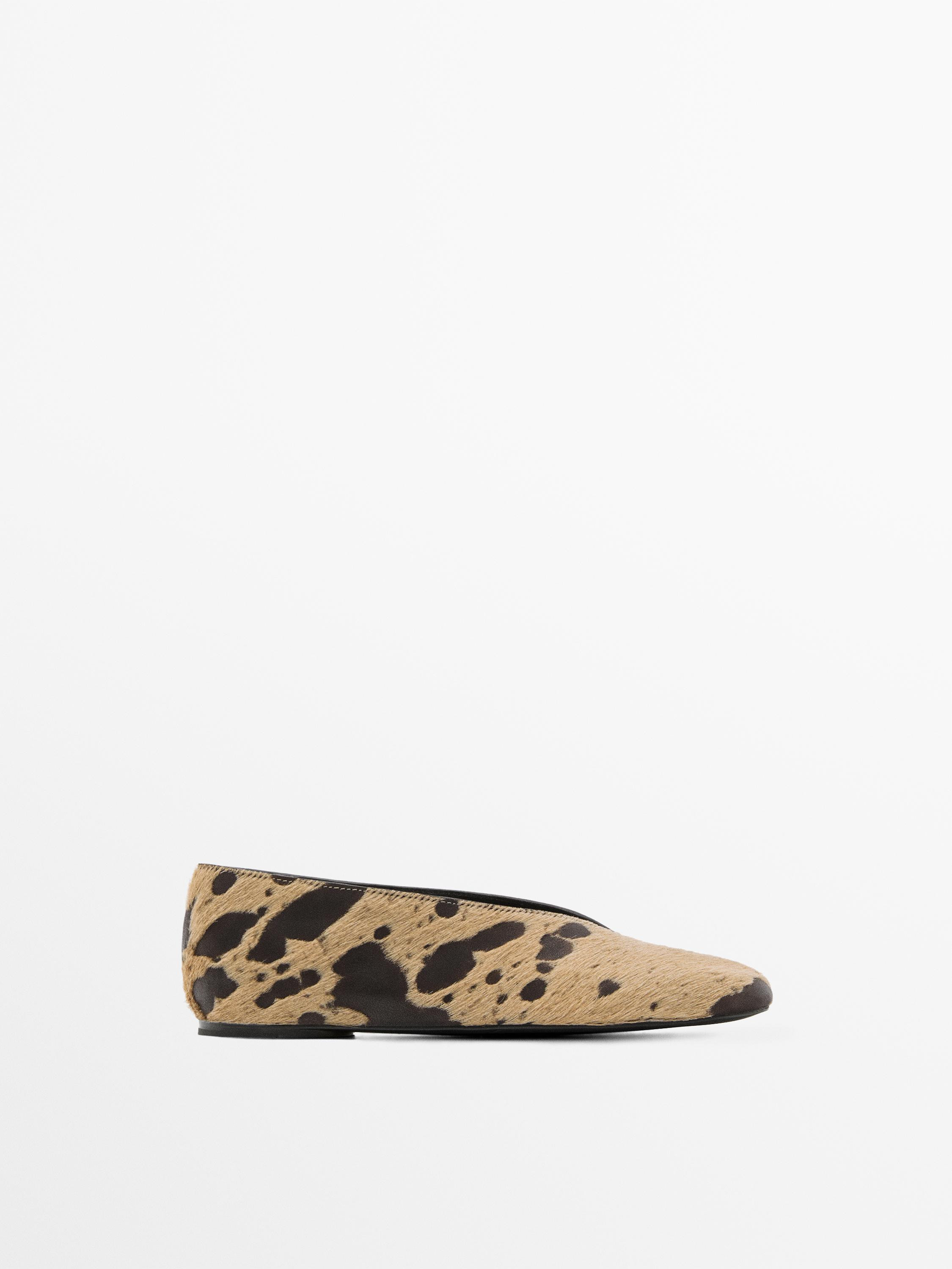 Animal print ballet flats | Massimo Dutti UK