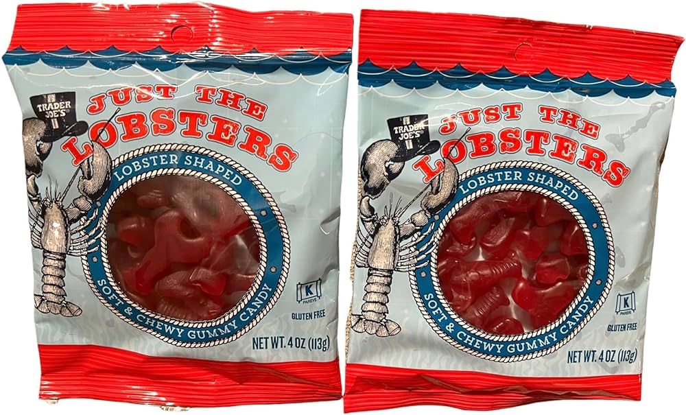 Trader Joe's Just The Lobsters Soft & Chewy Gummy Candy Gluten Free, 4 oz (Pack of 2) | Amazon (US)