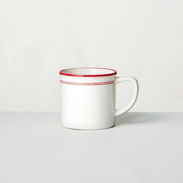 Inner Tree Striped Stoneware Mini Mug Red/Sour Cream - Hearth & Hand™ with Magnolia | Target