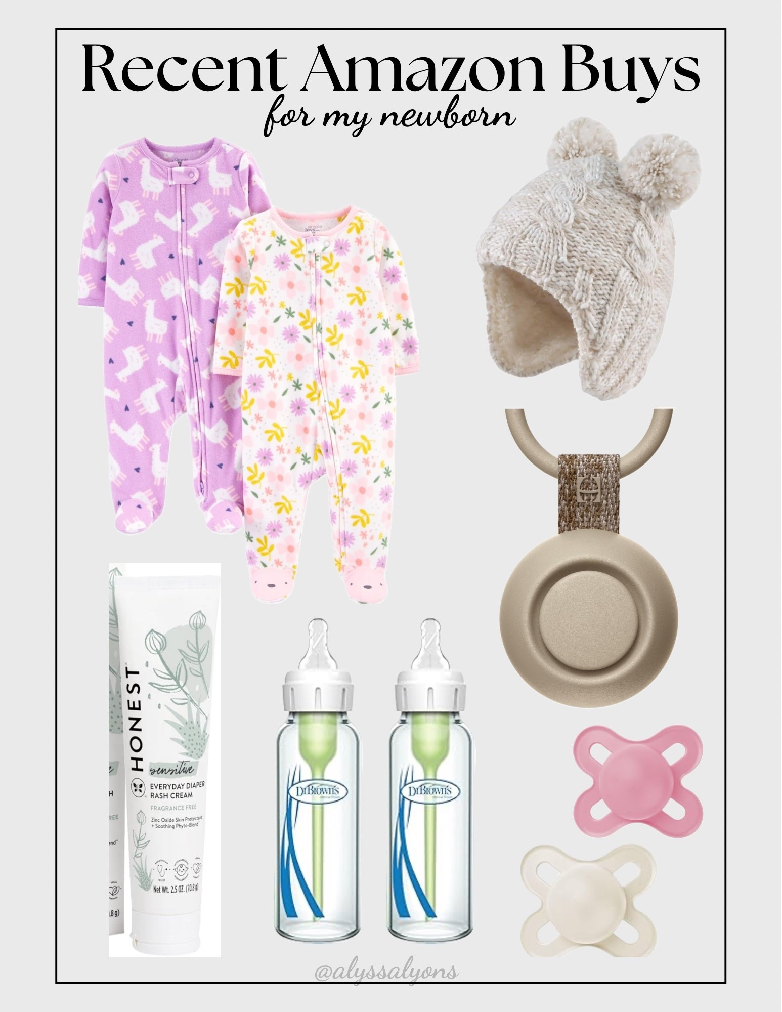 Recent Amazon purchases for my newborn 🩷

Newborn winter hat | fleece jammies | portable sound machine | glass bottles | pacifiers | 

#LTKmomlife #LTKBaby #LTKdayinmylife