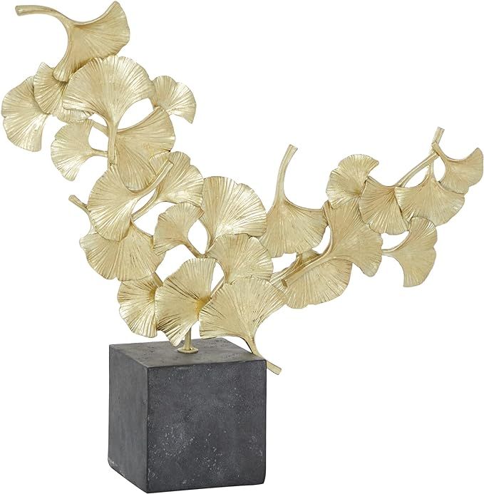 CosmoLiving by Cosmopolitan Polystone Floral Handmade Sculpture with Black Block Base, 18" x 4" x... | Amazon (US)