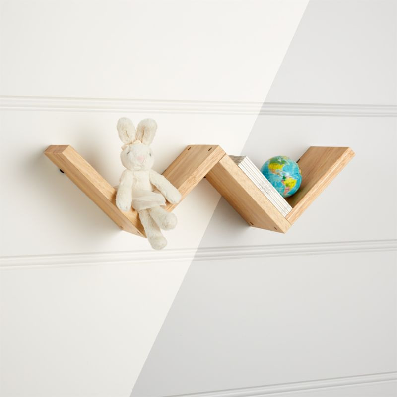 Origami Natural Wall Shelf + Reviews | Crate & Kids | Crate & Barrel
