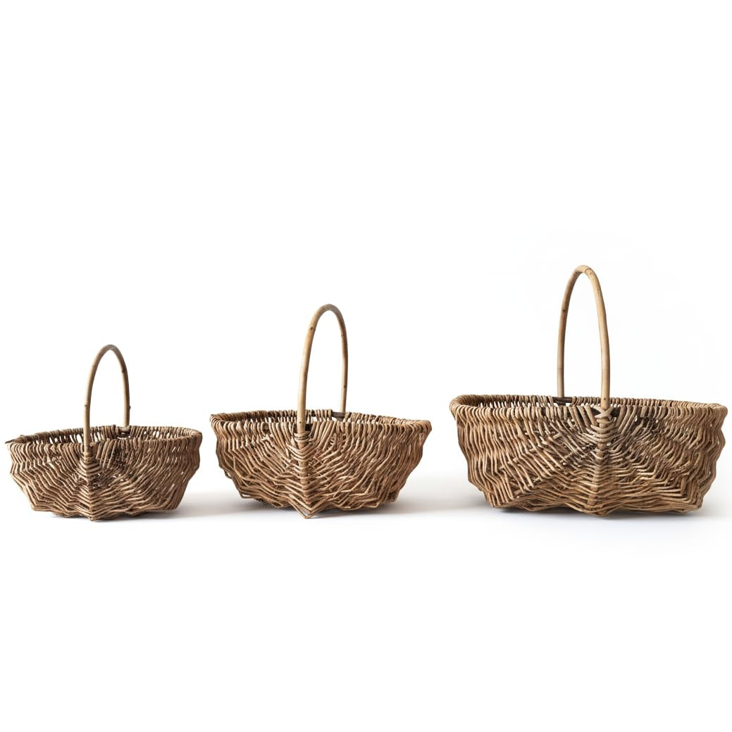 3 PCS Picnic Basket Natural Solid Wicker Storage Basket Fit Garden and Home Decor, Rustic Willow ... | Amazon (US)