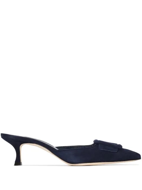 Manolo Blahnik 'Maysale' Mules Aus Wildleder - Farfetch | Farfetch Global