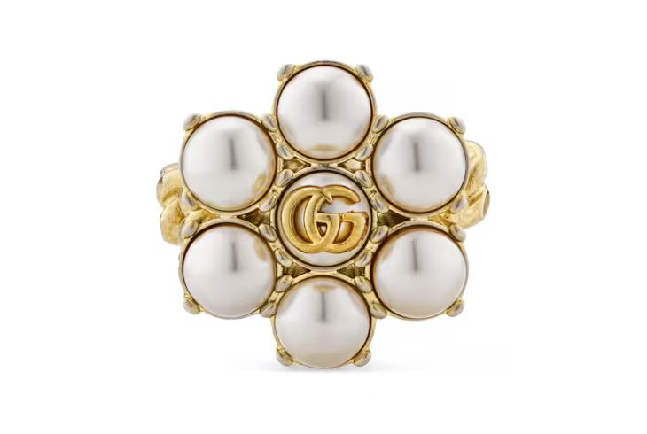 Gucci Pearl Double G ring | Gucci (US)