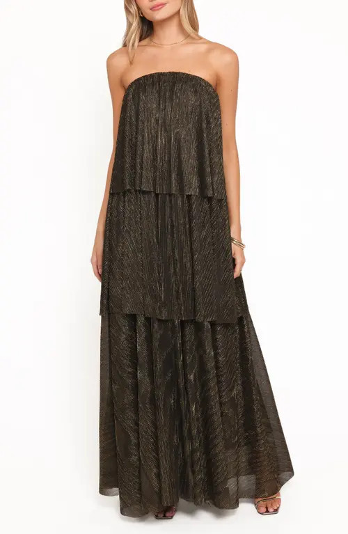 Petal & Pup Bloom Tiered Strapless Maxi Dress in Black at Nordstrom, Size X-Small | Nordstrom