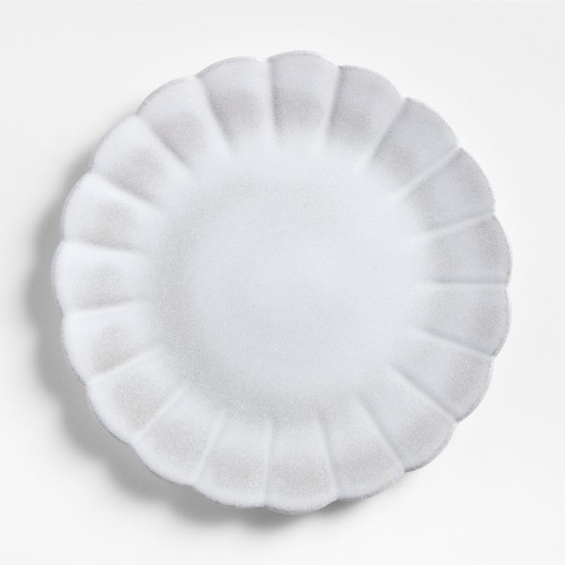 Cielo Scalloped White Terracotta Dinner Plate + Reviews | Crate & Barrel | Crate & Barrel