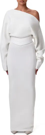 One-Shoulder Long Sleeve Maxi Sweater Dress | Nordstrom