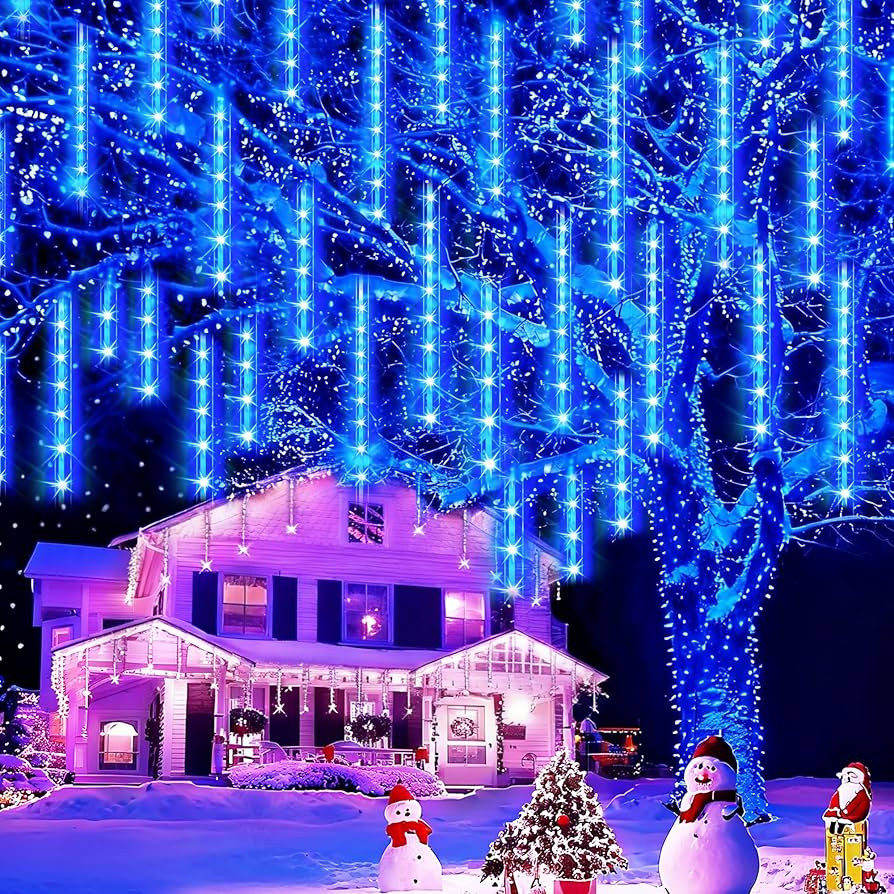 Blingstar Meteor Shower Lights Outdoor Christmas Lights, 16 Inch 10 Tubes 360 LEDs Falling Rain S... | Amazon (US)