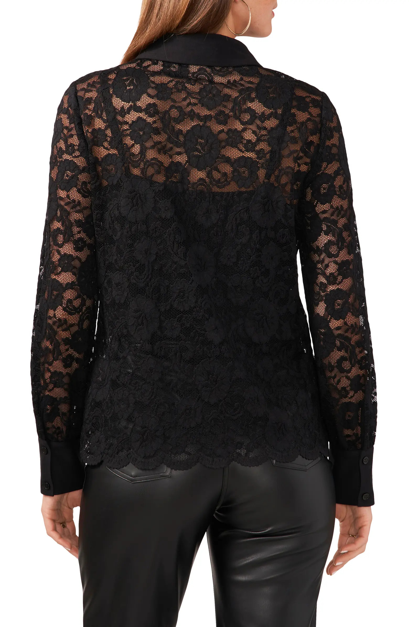 Lace Button-Up Shirt | Nordstrom