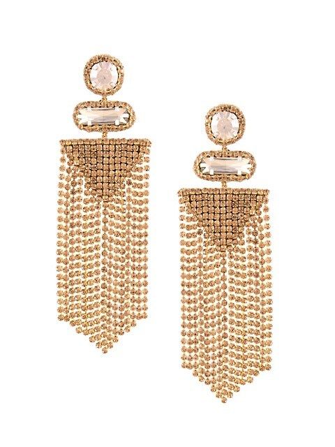 Anvi Fringed Crystal Drop Earrings | Saks Fifth Avenue