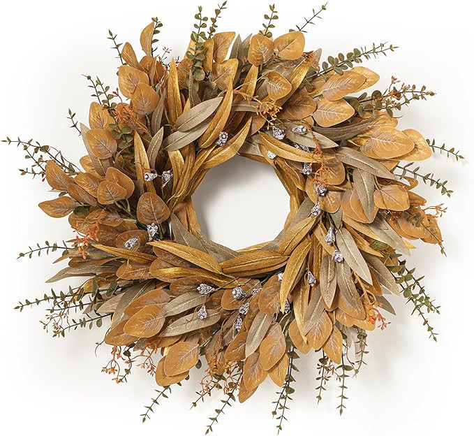 26'' Fall Wreath with Eucalyptus & Berries for Front Door Outdoor Decor | Large Artificial Autumn... | Amazon (US)