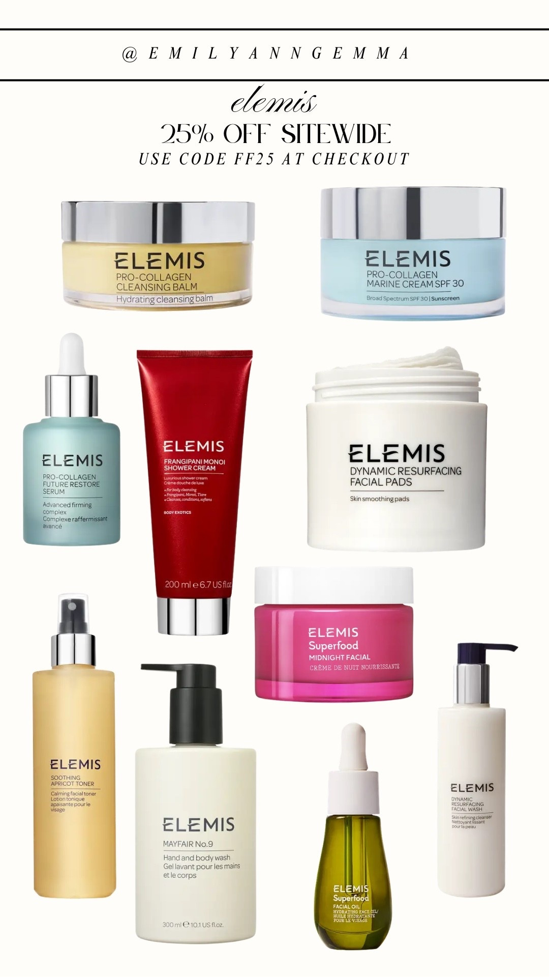 Elemis is have a sitewide sale! Get 25% off using code FF25 at checkout! 

Elemis, Sale, Sale Alert, Sitewide sale, Elemis Cleansing Balm, Emily Ann Gemma

#LTKSaleAlert #LTKBeauty #LTKselfcare