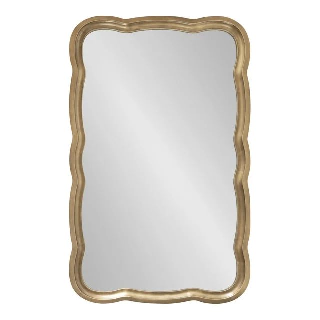 Kate and Laurel Hatherleigh Scallop Wooden Vintage Wavy Wall Mirror, 24 x 38, Antique Gold - Walm... | Walmart (US)