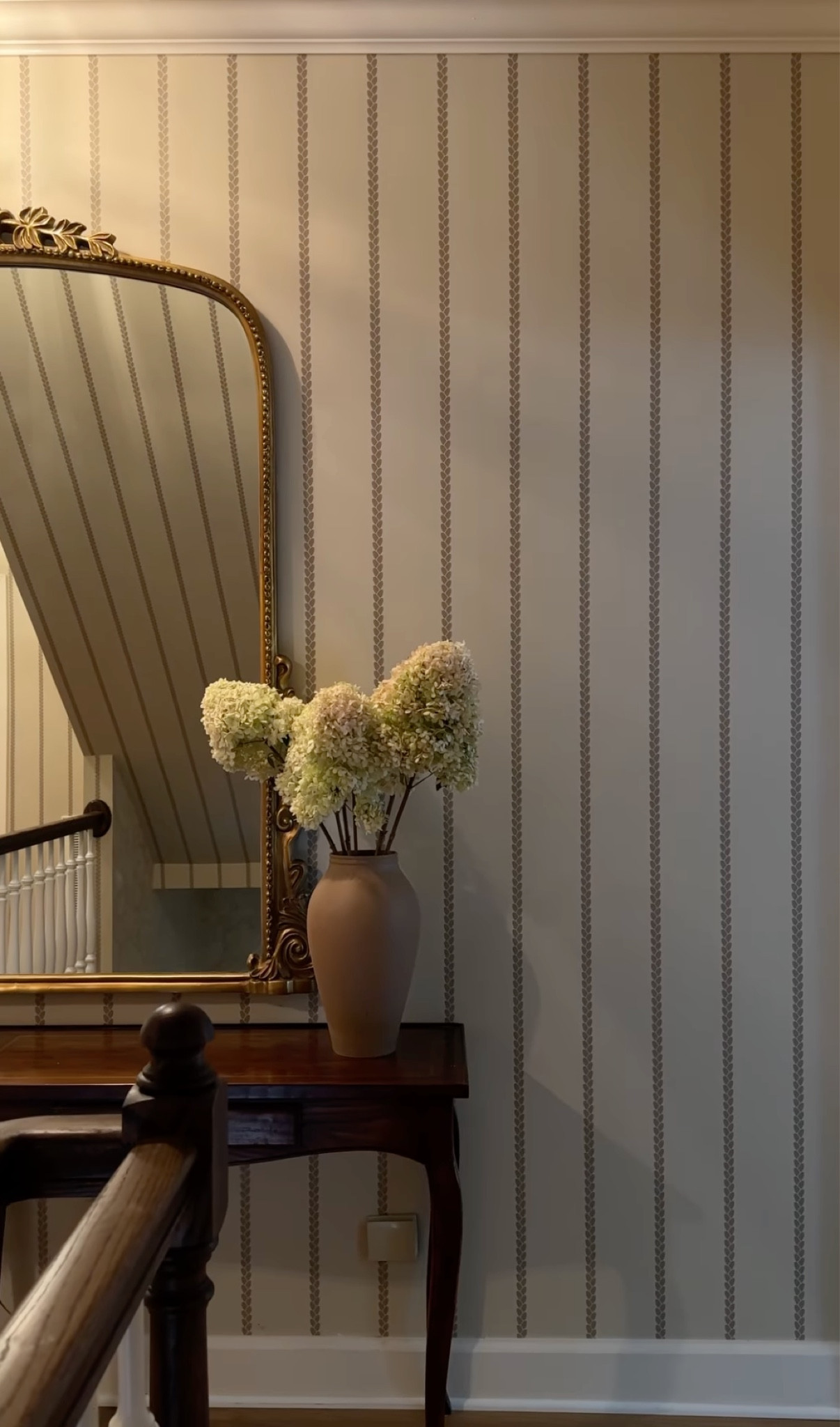 New striped wallpaper we added to our hallway

#LTKHome