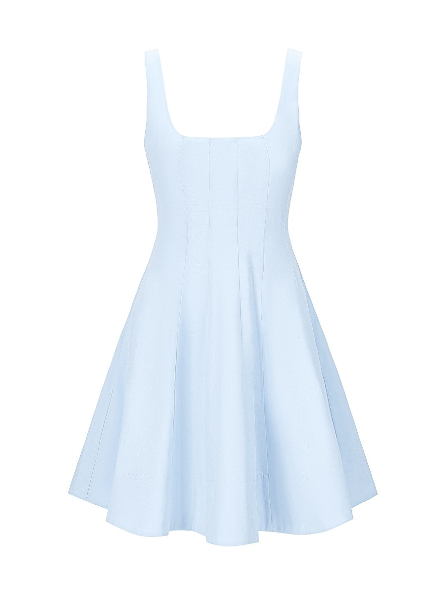 Women's Wells Stretch-Cotton A-Line Minidress - Glacier - Size 4 | Saks Fifth Avenue