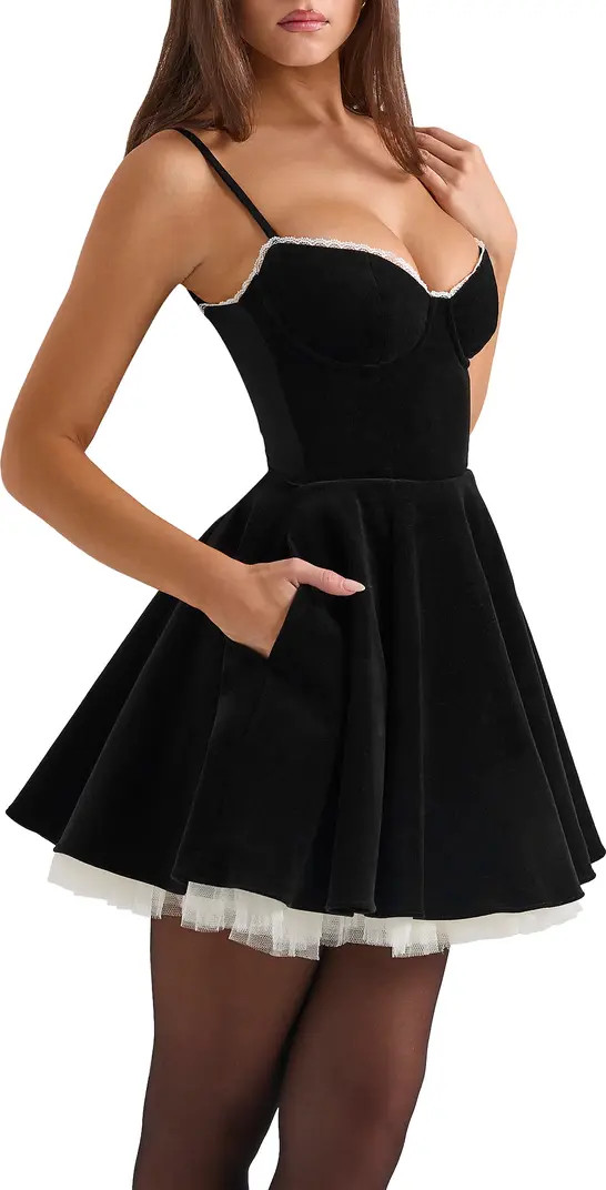 Minimoiselle Bustier Stretch Satin Minidress | Nordstrom