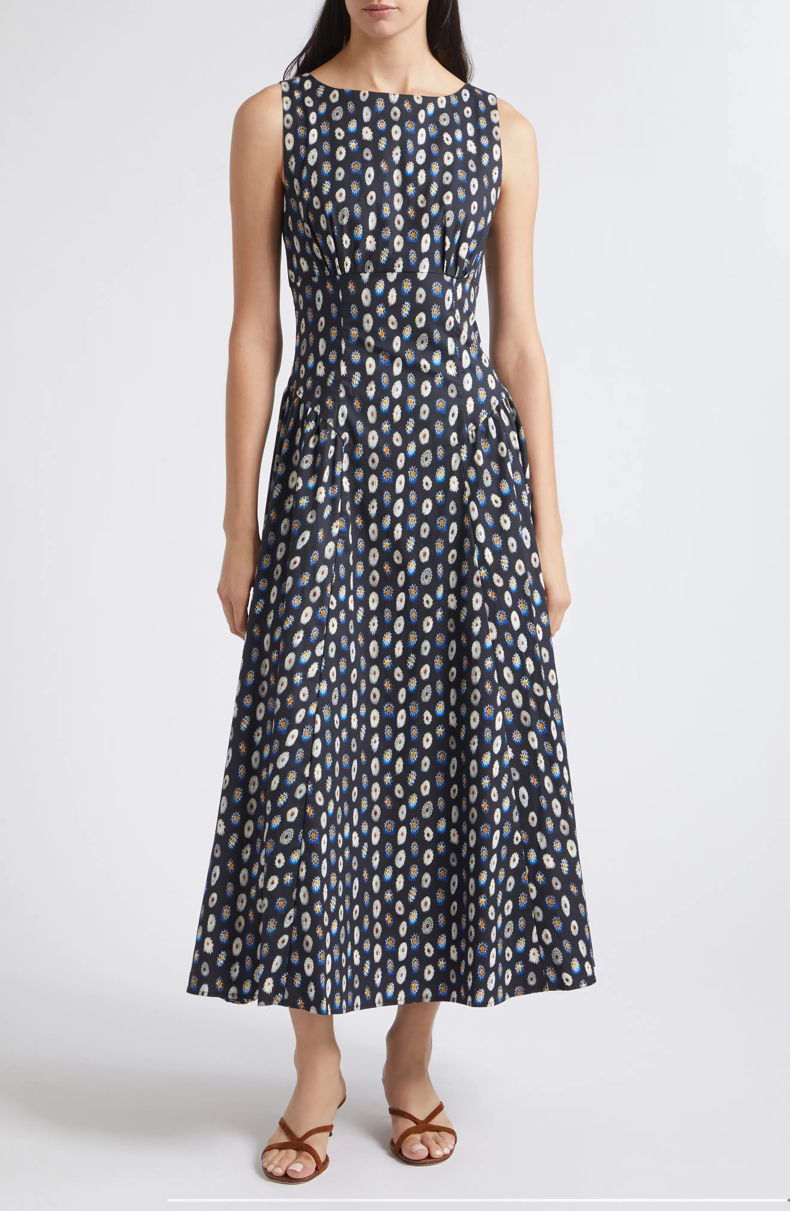 STAUD Gwen Drop Waist A-Line Midi Dress (Women) | Nordstrom | Nordstrom