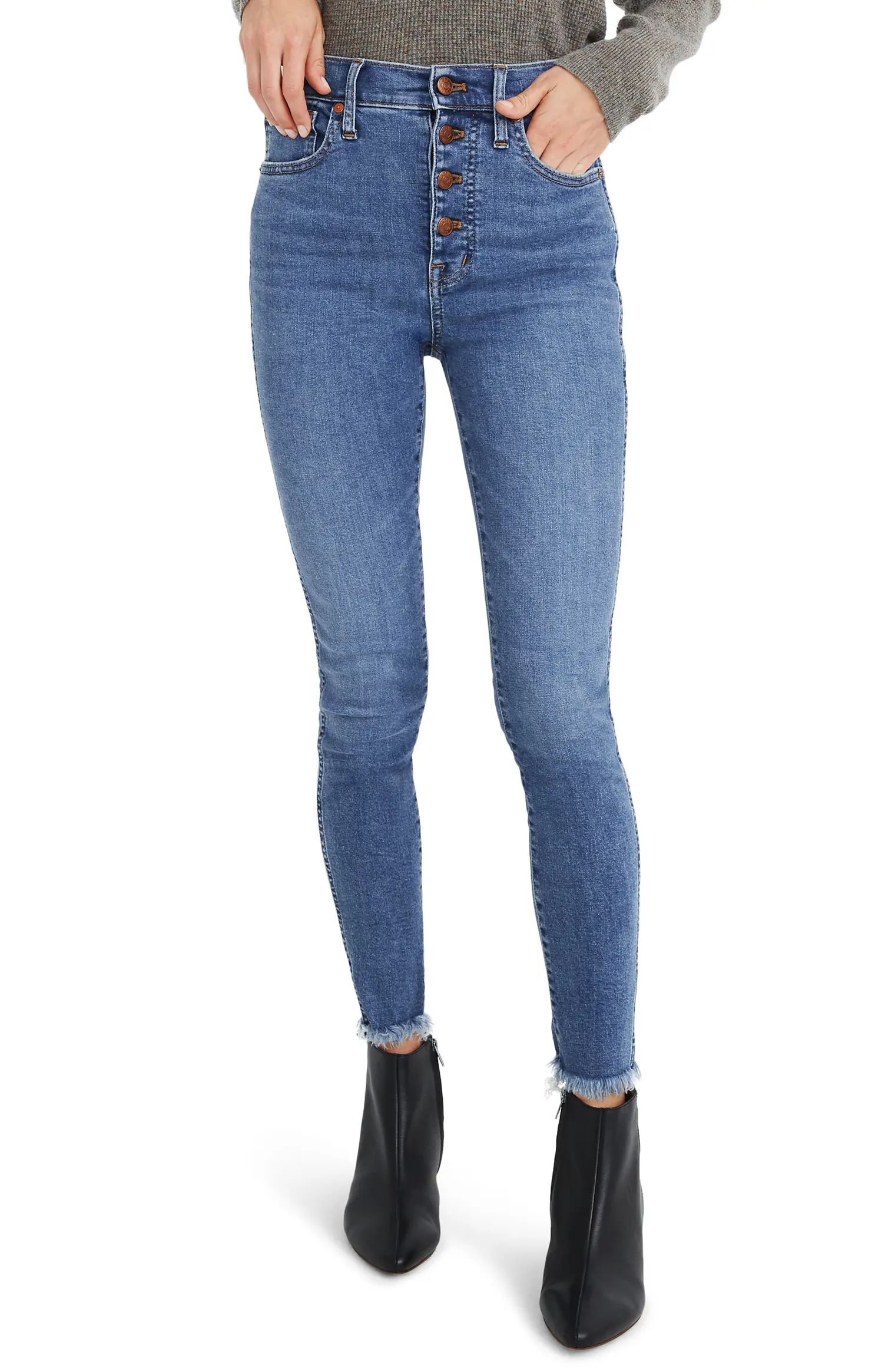 10-Inch High-Rise Skinny Jeans: Button-Front Edition | Nordstrom