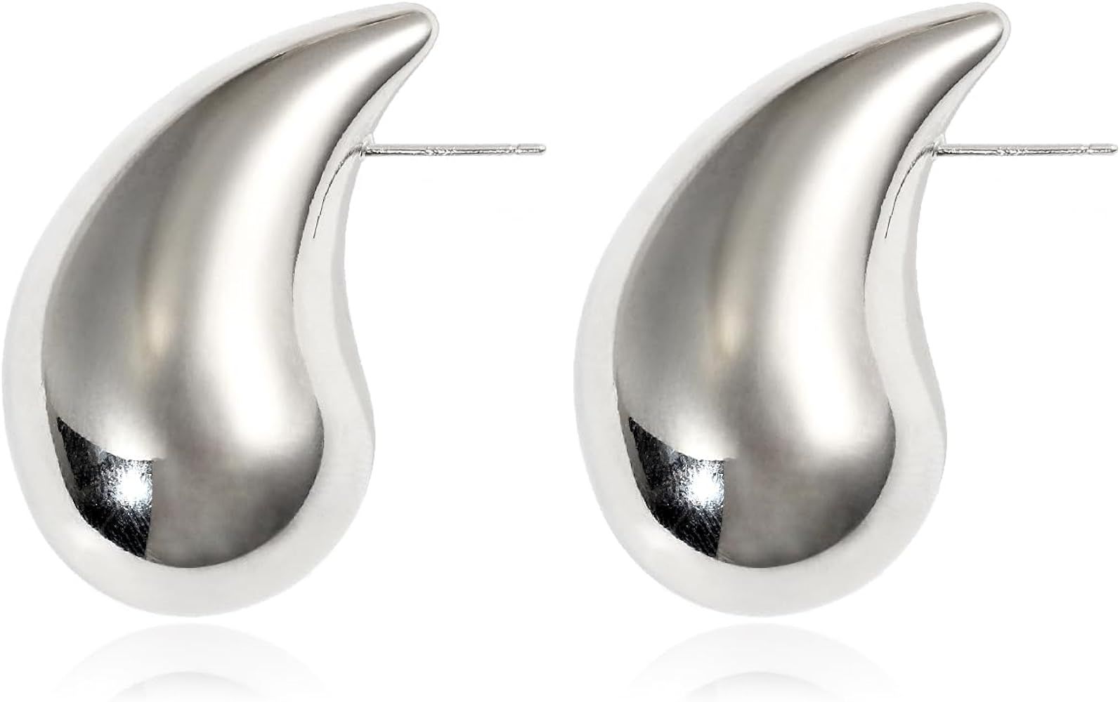 Amazon.com: KELMALL Extra Large Dupes Hoops Earrings for Women Chubby Chunky Water Drop Teardrop ... | Amazon (US)
