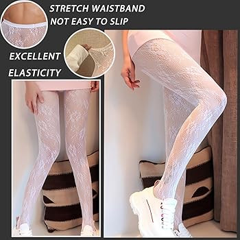 Tights for Women High Waist Fishnet Stockings Lace Leggings Floral Lace Pantyhose | Amazon (US)