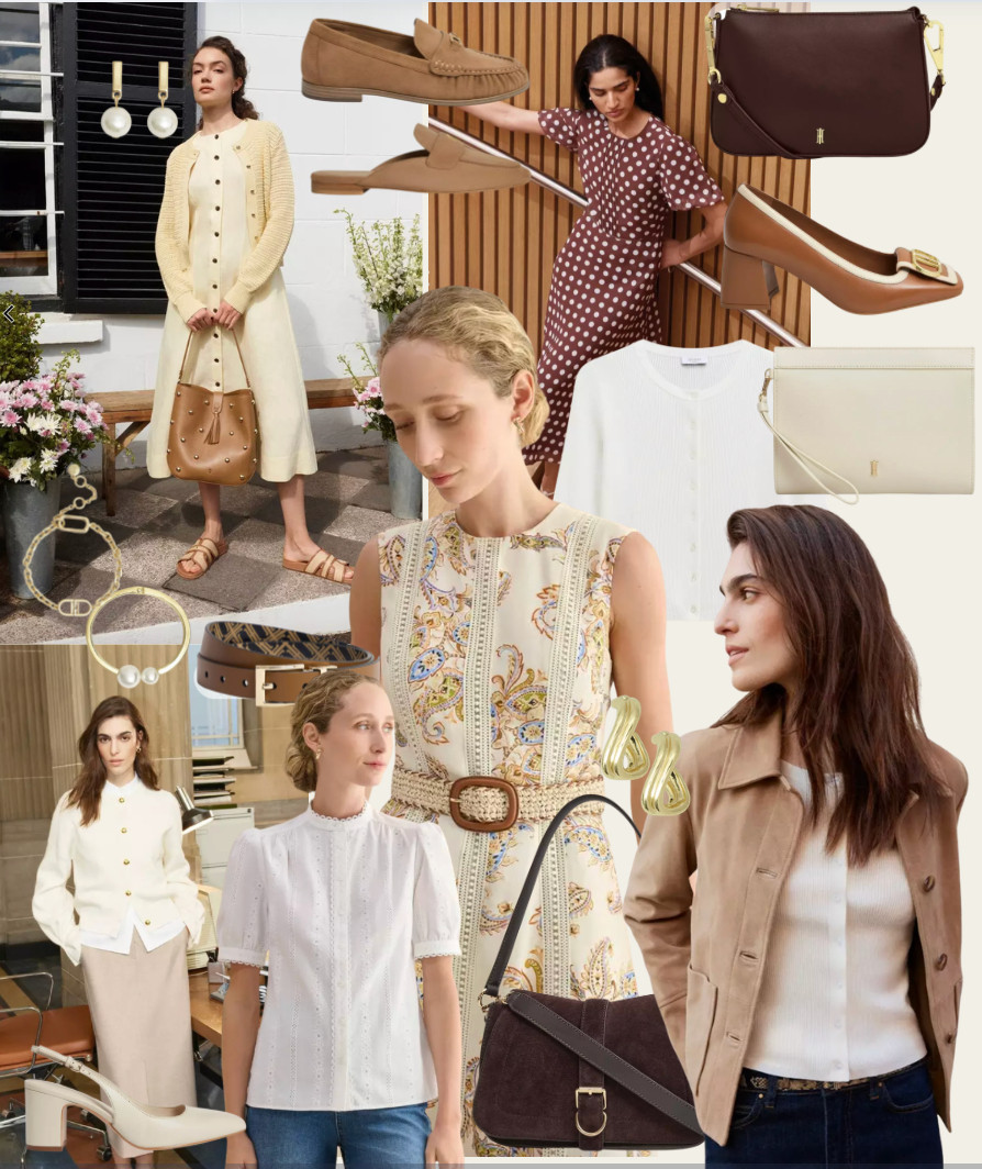 My favourite new in spring pieces from the highstreet. Hobbs new in spring collection. Timeless, feminine, spring style. Dress, lightweight knitwear and brown accessories. 

 #LTKFashionMonth #LTKuk #LTKspring