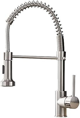 OWOFAN Kitchen Faucets Low Lead Commercial Solid Brass Single Handle Single Lever Pull Down Spray... | Amazon (US)