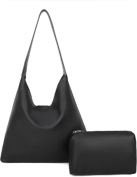 Soft Vegan Leather Hobo Bag for Women, Slouchy Shoulder Tote, Lightweight Everyday Purse for Work... | Amazon (US)