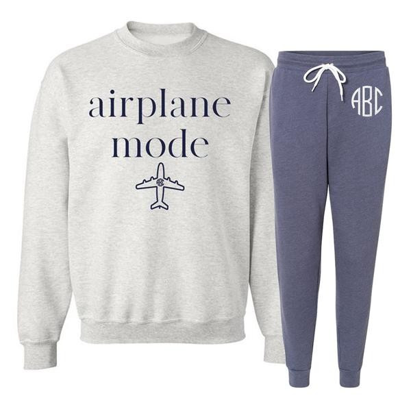 Monogrammed 'Airplane Mode' Lounge Set Package | United Monograms