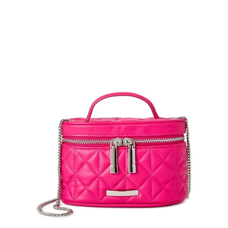 No Boundaries Women's Contemporary Vanity Crossbody Bag, Fuchsia | Walmart (US)