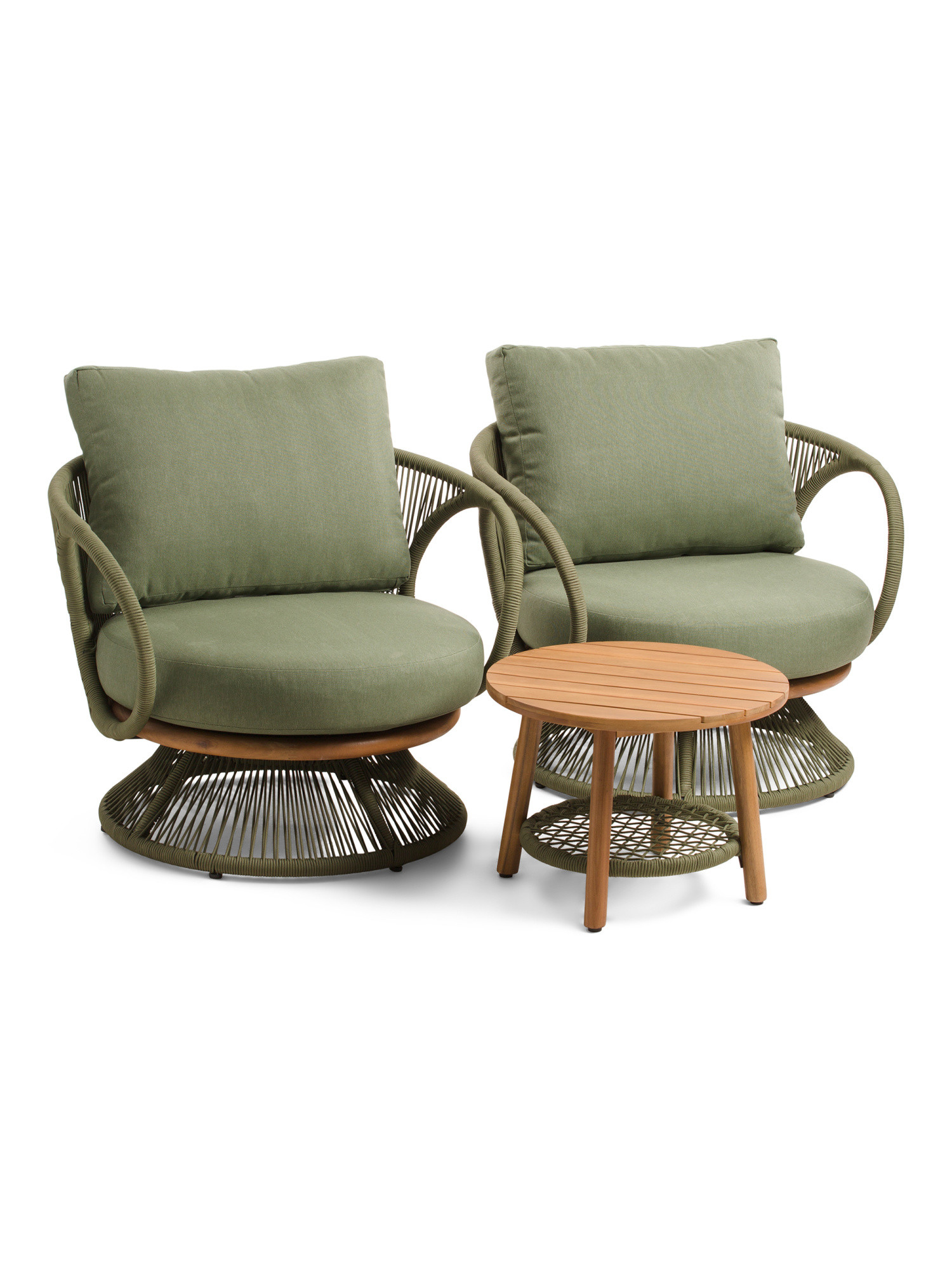 3pc Outdoor Swivel Accent Chairs And Table Set | Global Home | Marshalls | Marshalls