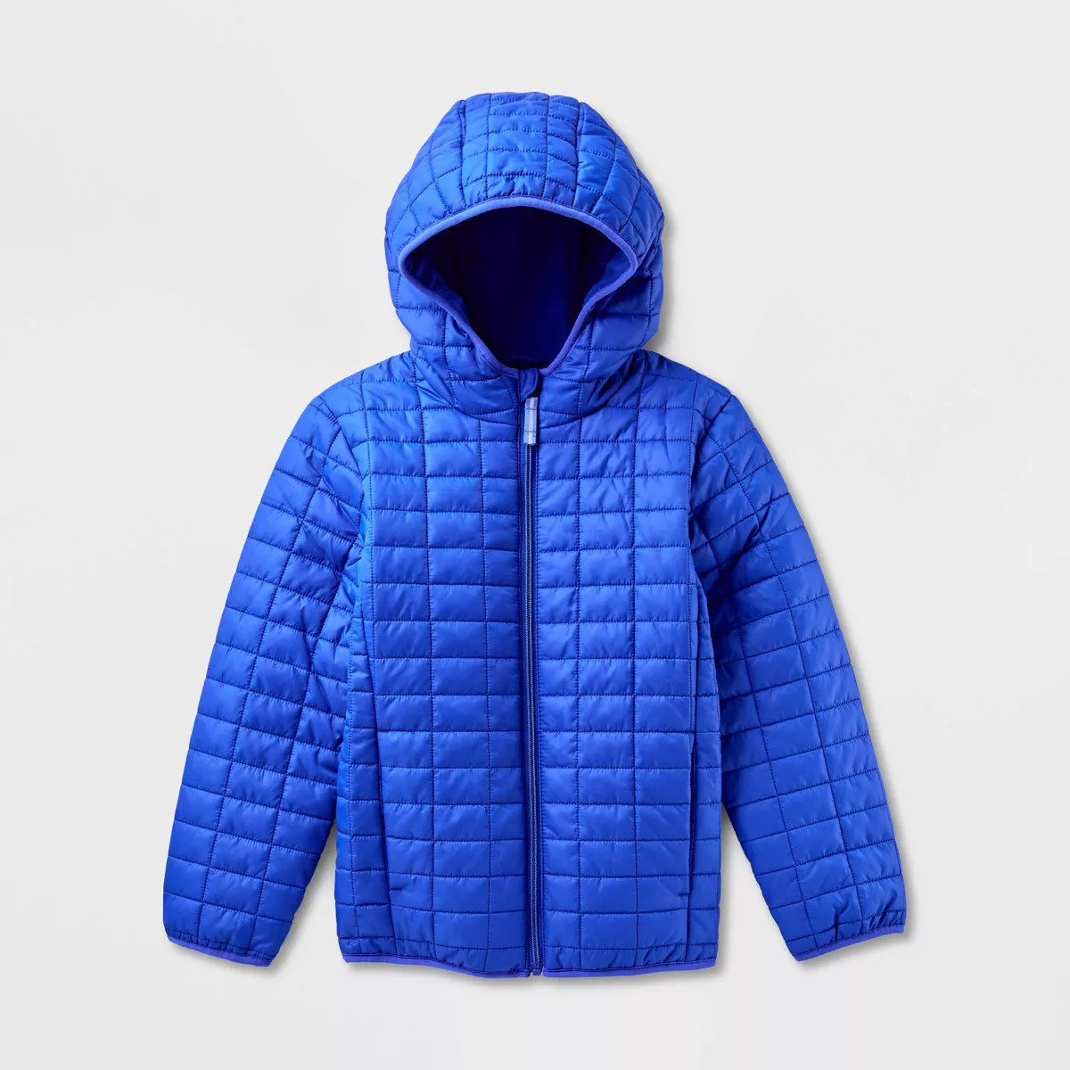 Kids' Hooded Puffer Jacket - Cat & Jack™ Athens Blue M | Target